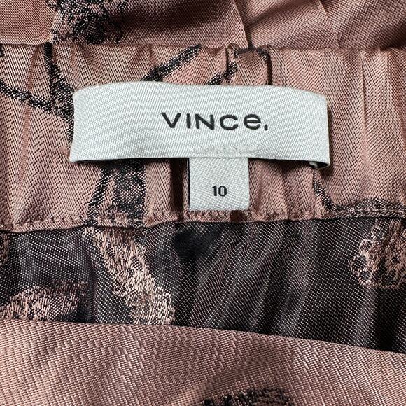 Vince Iris Floral Jacquard Twist Knot Midi Skirt Brown Women's Size 10 NWT NEW - Picture 4 of 12